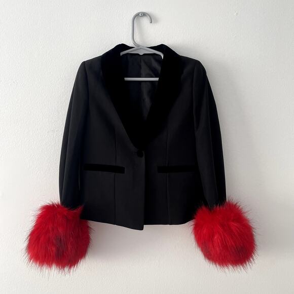 NEW PAISLEY London Kids Blazer 7 Years Velour Collar Faux Fur Cuff - Picture 1 of 12